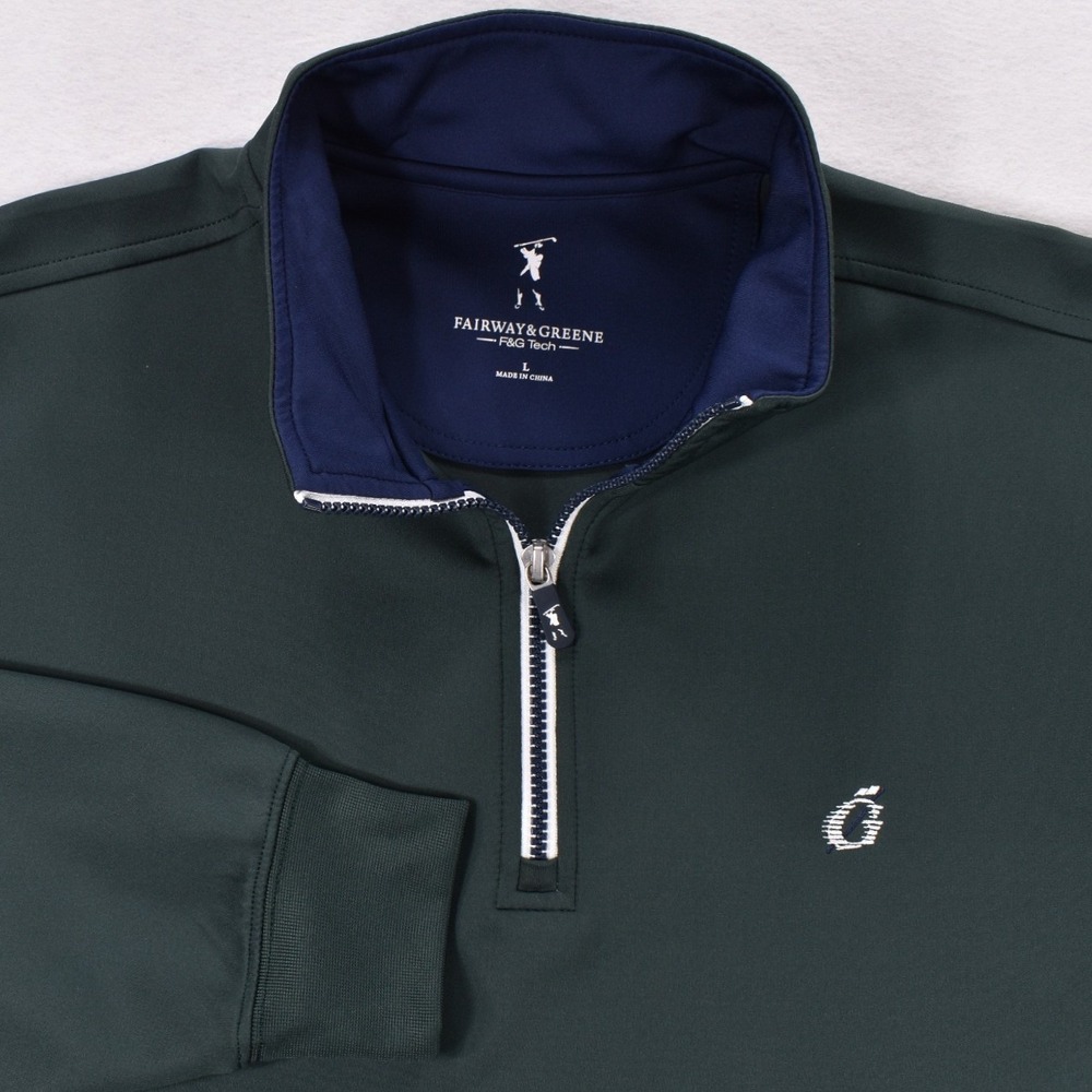 Fairway & Greene F&G Tech Mens Large Hunter Green Quarter Zip Golf Pullover